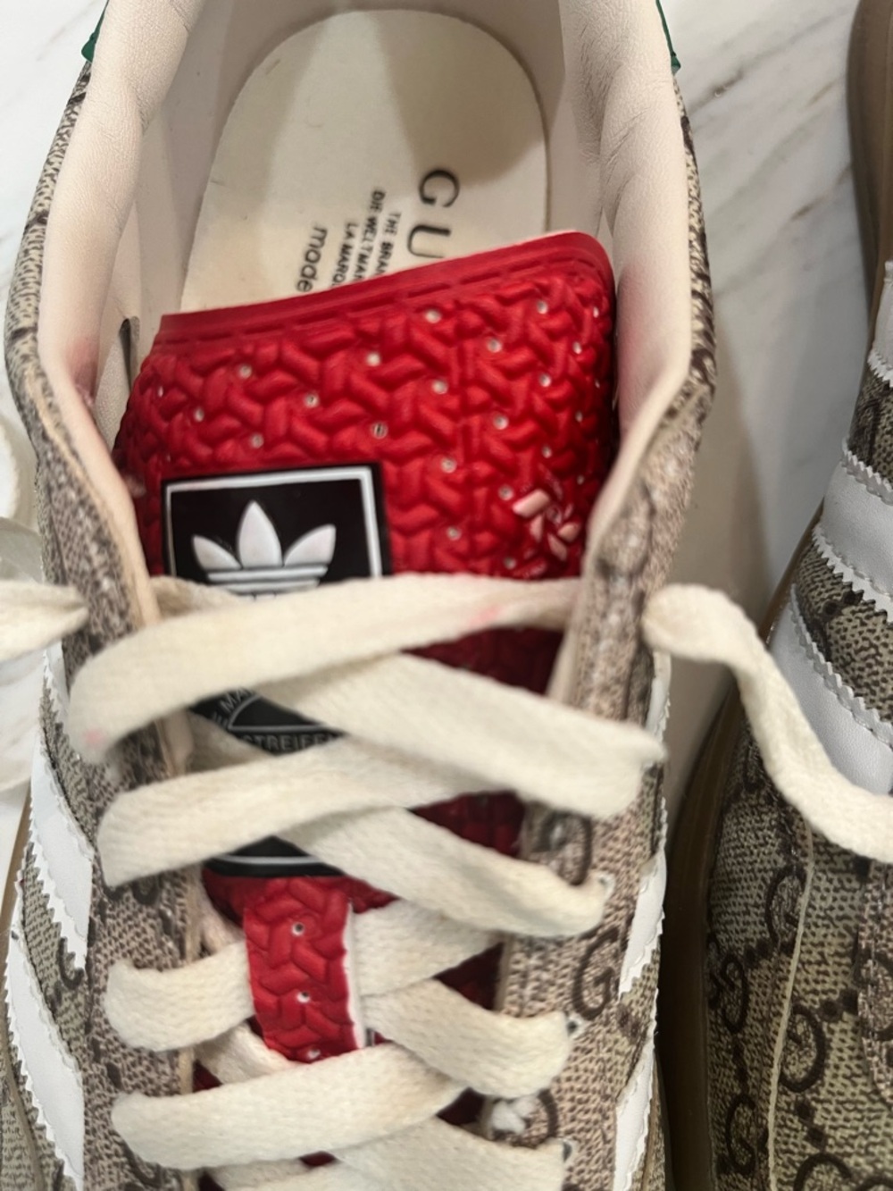 Gucci x Adidas Gazelle GG Monogram Sneakers Mens 9 NWB AUTHENTIC - Picture 8 of 9